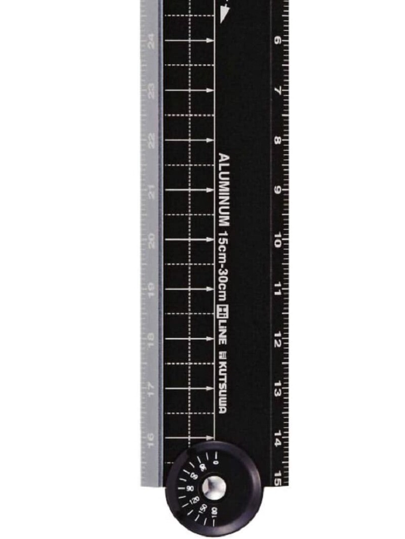 Japan Dinggauge HiLiNE aluminum ruler black 30cm multifunction not easy to damage the folding Protractor student