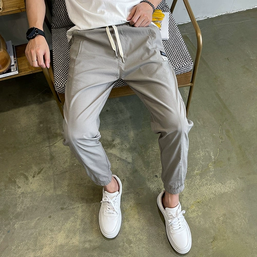 Летние тонкие универсальные штаны, в корейском стиле, оверсайз