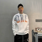 Демисезонный лонгслив, куртка, круглый воротник, в американском стиле, оверсайз