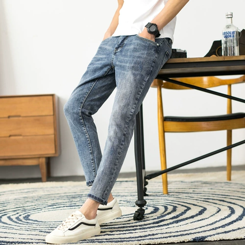 Осенние эластичные джинсы, трендовые штаны для отдыха, облегающий крой