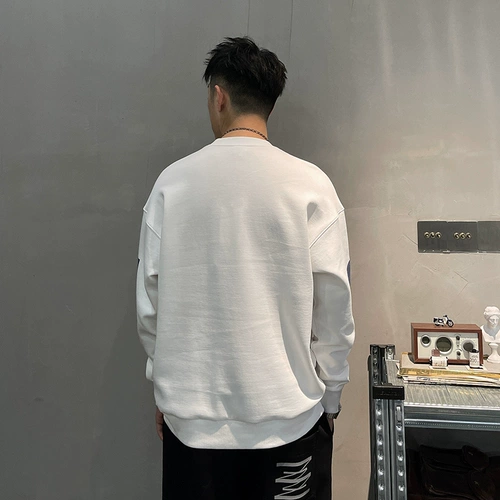 Демисезонная трендовая толстовка, универсальная куртка, круглый воротник, в корейском стиле, оверсайз