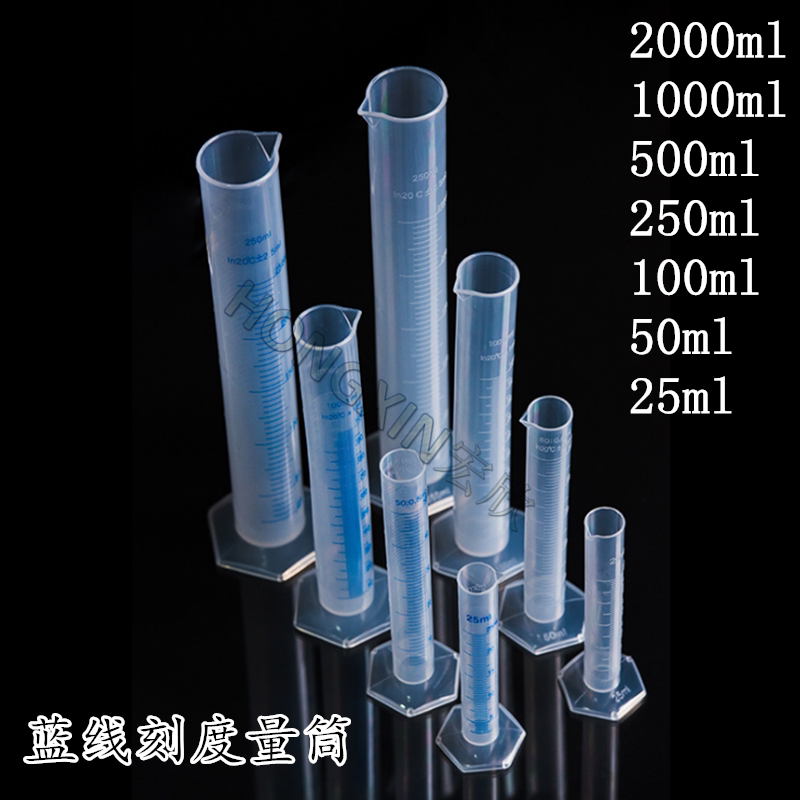 Blue Line Scale Plastic Volume Cylinder Baking Volume Cup Plastic Wash Bottle Flush bottle 100ml 500ml Food grade
