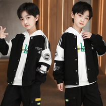 Boys autumn handsome baseball uniform 2021 new childrens sports jacket boys spring and autumn coat tide top