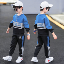 Boys autumn clothes suit for boys 2021 new childrens clothing spring and autumn handsome sports tide clothes two-piece set