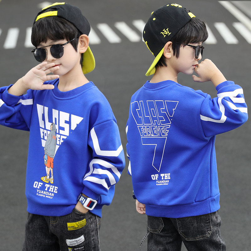 Boys autumn clothes Western style long-sleeved T-shirt 2022 new children's spring and autumn tops big children's T-shirt boys sweater trend