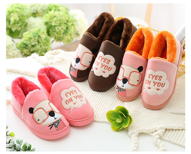 Pantoufles enfants en suède pour hiver - semelle plastique - Ref 1032181 Image 8