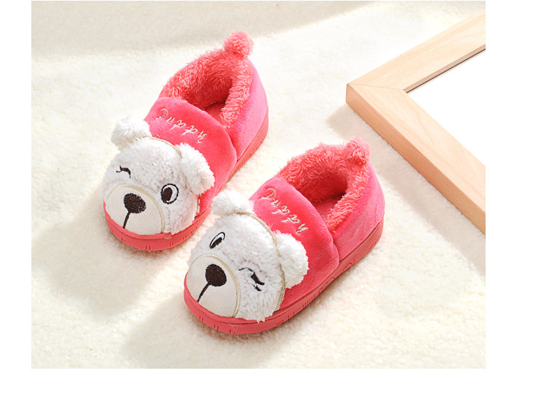 Pantoufles enfants en suède pour hiver - semelle plastique - Ref 1007035 Image 25