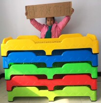Kindergarten small bed Childrens plastic bed Childrens bed Baby nap special bed Early education center Lunch break stacking bed
