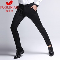 Fugui bird pants men Korean version of the trend slim Joker mens casual pants mens spring and summer new small feet stretch trousers