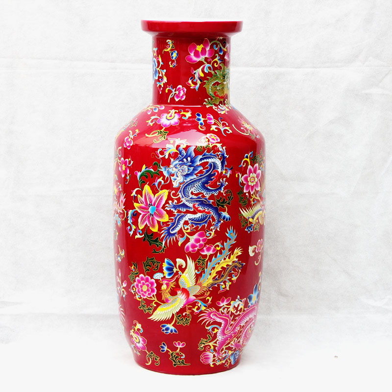 High aj39 jingdezhen ceramics vase furnishing articles of Chinese style household living room floor porch decoration decoration arts and crafts