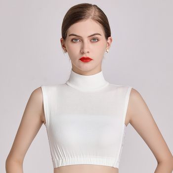 2024 Autumn and Winter Modal Fake Collar for Women, Versatile Half-High Decorative Collar, Warm and Suitable for Sweaters, White Inner Layer