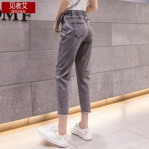 Джинсы, тонкие штаны для отдыха, эластичная талия, по фигуре