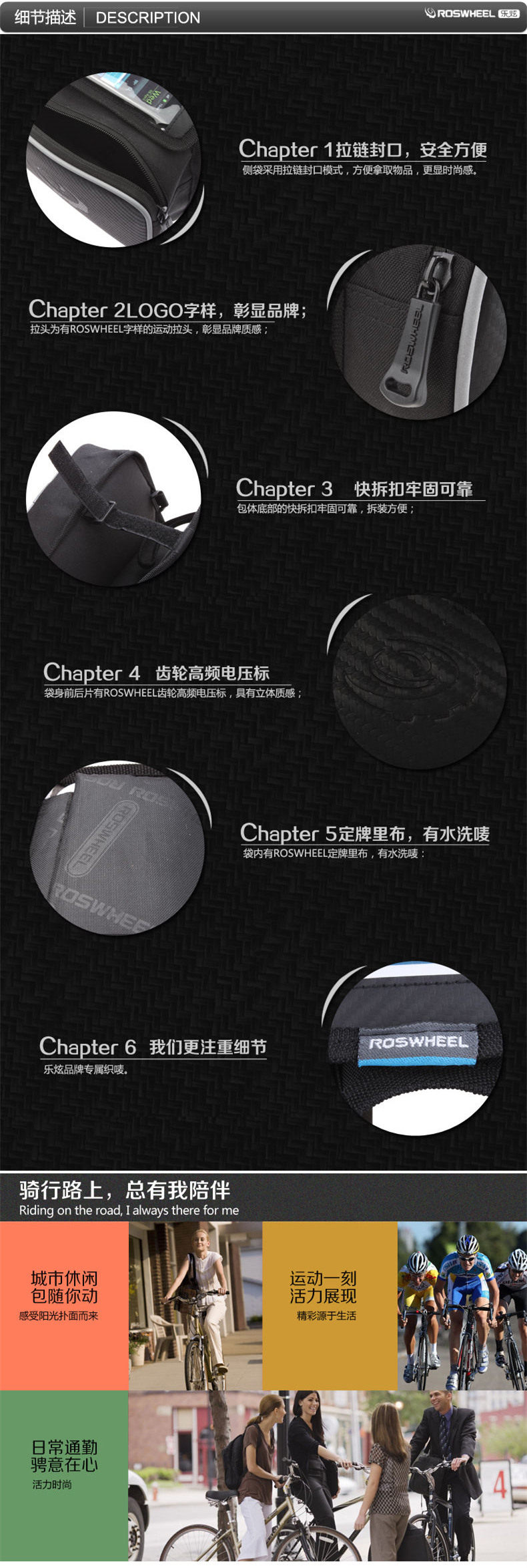 Sacoche pour vélo ROSWHEEL - Ref 2217010 Image 10