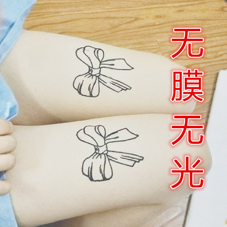 Net red with the same bow template tattoo stickers thigh Yu sister dark arm line girl realistic waterproof