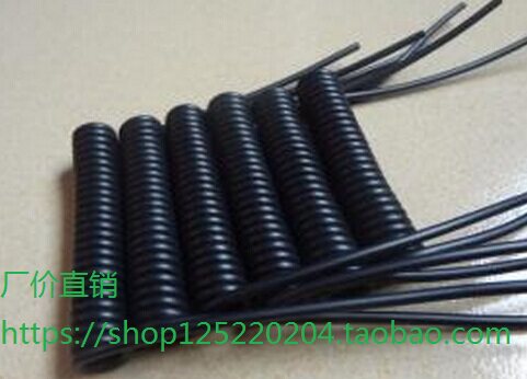 K cable power cord wire cord spiral spring line 2 core 3 x2 5 square 4 1 5 0 7 black and white customization