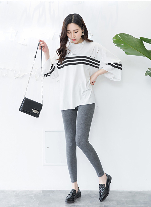 Mùa hè 2019 mới chín điểm quần legging nữ mỏng bên trong và bên ngoài mặc áo cotton mỏng mùa hè thon thả - Quần tây thường quần legging lót lông
