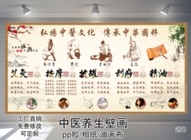 Traditional Chinese Medicine Physiotherapy Wall Chart Moxibustion Decoration Painting Wellness Hall Scraping Pushup Massage Room Cupping Massage Room Cupping Acupuncture Propaganda Poster