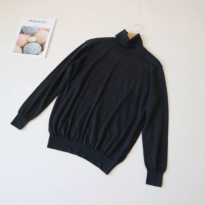 Áo len cashmere của nam giới Ordos Thành công Áo len cashmere cổ cao Worsted Siêu mỏng Áo len cao cổ siêu thoải mái - Áo len Cashmere quần áo giữ nhiệt nam