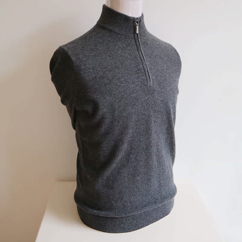 2018 mới mùa đông nam áo len cashmere nguyên chất 100% cashmere nửa cổ cao áo len zip cho bố - Áo len Cashmere sơ mi nam đẹp