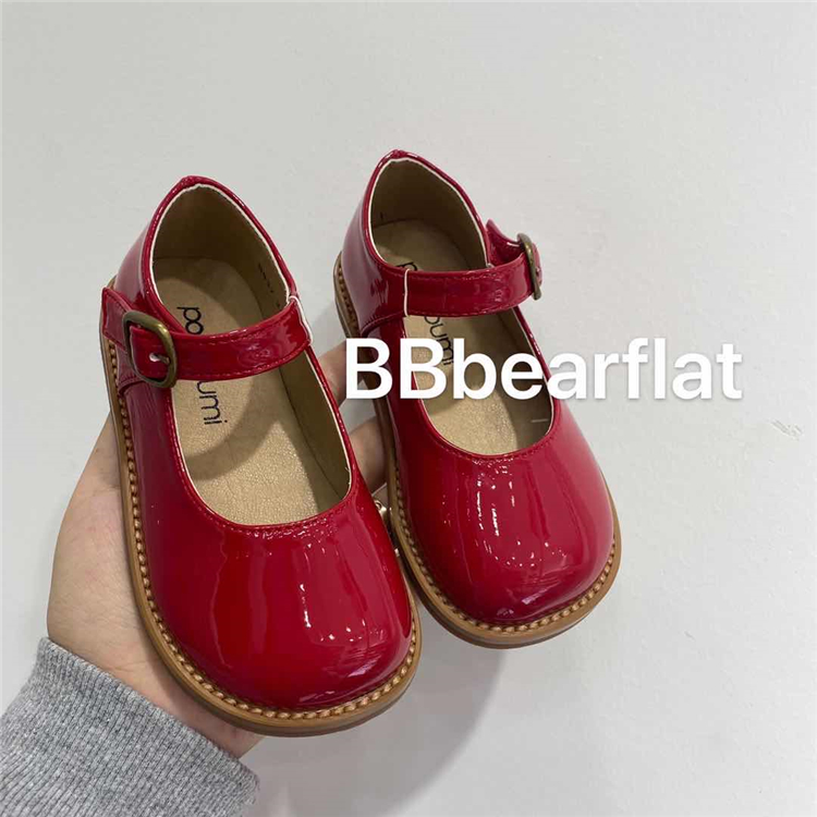 Girl Leather Shoes Korea Children Shoes 2022 Spring Girl Shoes Girl Single Shoes Round Head Princess Shoes Retro Little Leather Shoes Net Red soft bottom