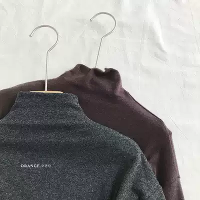 Orange children's clothing girls base shirt 2021 autumn and winter new children Foreign style Joker stretch high neck top