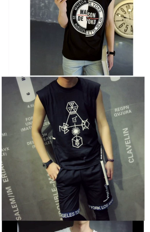 Áo vest thể thao nam cotton Yu Wenle triều nhãn hiệu áo vest đi biển bóng rổ áo vest trẻ trung 2019 - Áo vest cotton áo thun nam body