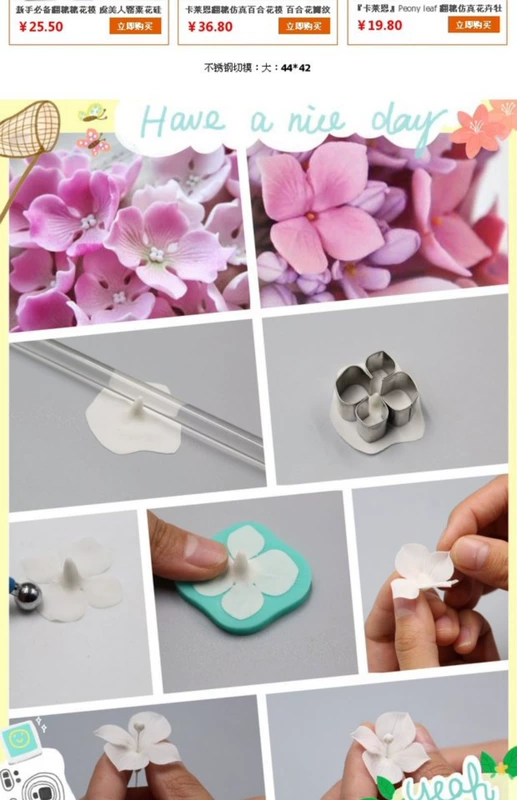 "Carrian" fondant mô phỏng hoa cẩm tú cầu cắt chết Clay hoa cắt chết + khuôn ép silicon - Tự làm khuôn nướng