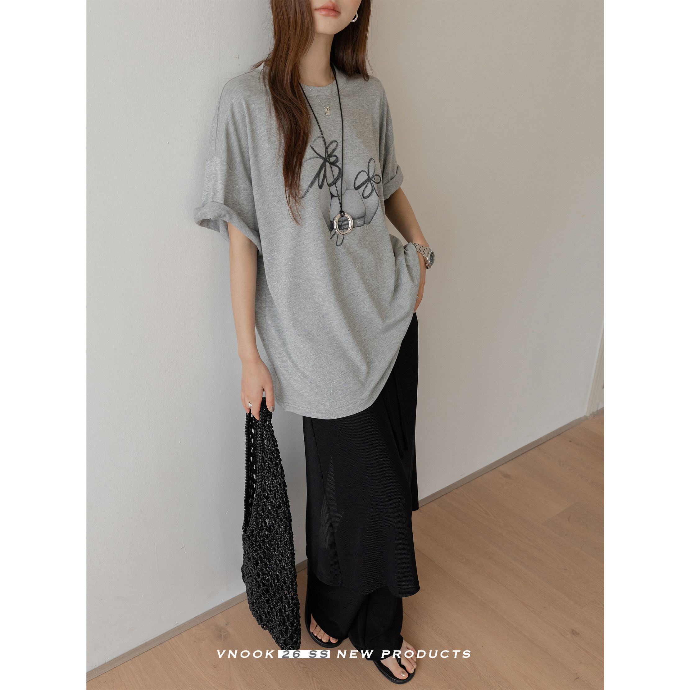 VNOOK черные широкие брюки-юбка с кулиской для женщин в стиле casual с драпировкой и стройнящим эффектом