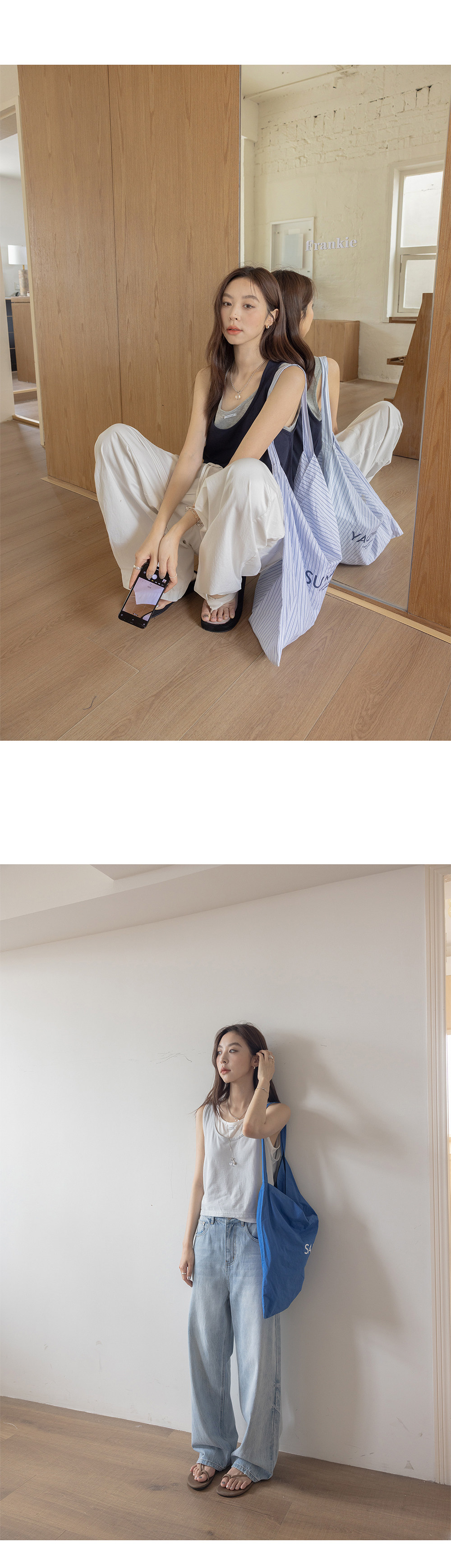 VNOOK женская майка на бретельях с U-образным вырезом и контрастной отделкой, легкая тонкая безрукавная футболка, комплект из двух предметов для летнего сезона