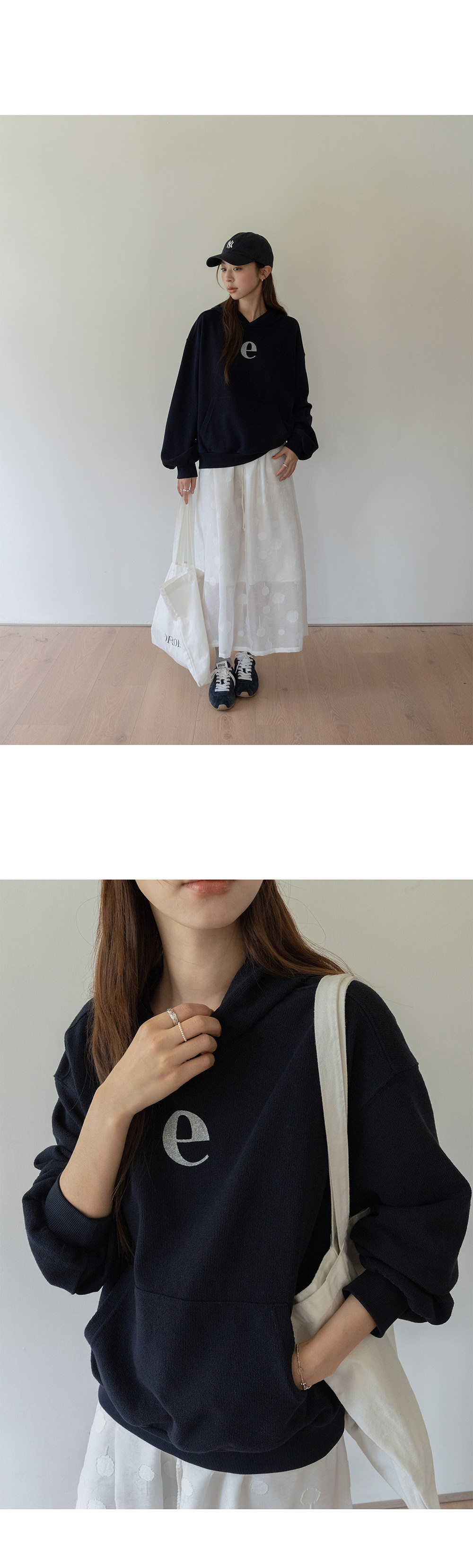 VNOOK вязаное хлопковое худи с принтом свободного кроя женское весна 2026 повседневная универсальная кофта