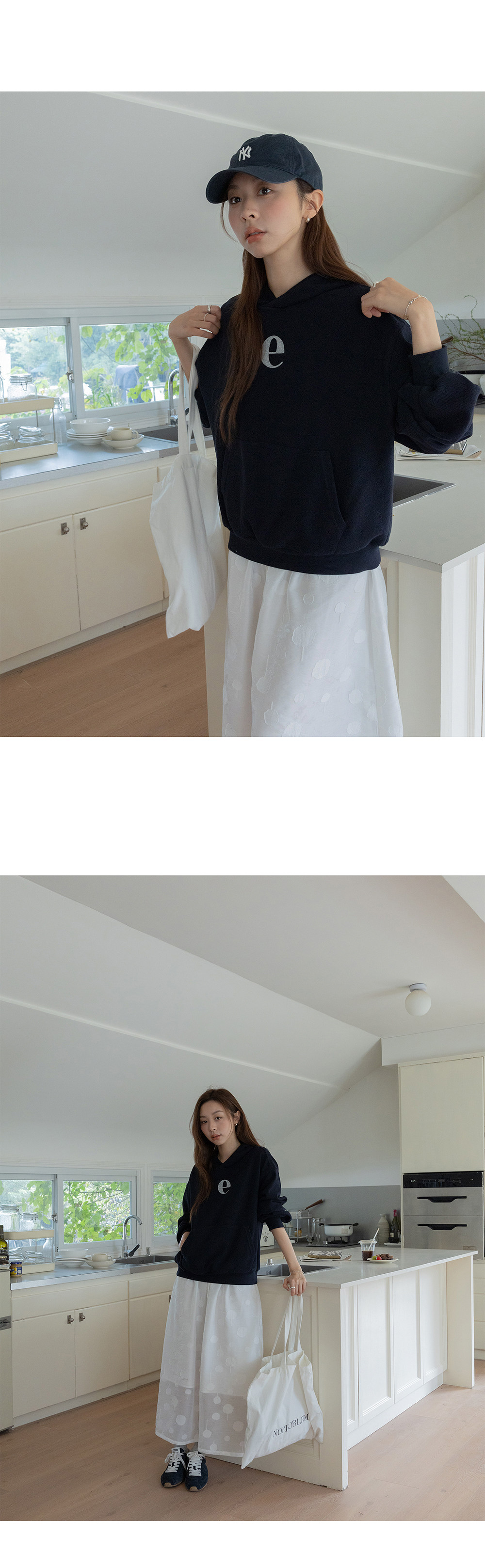 VNOOK вязаное хлопковое худи с принтом свободного кроя женское весна 2026 повседневная универсальная кофта