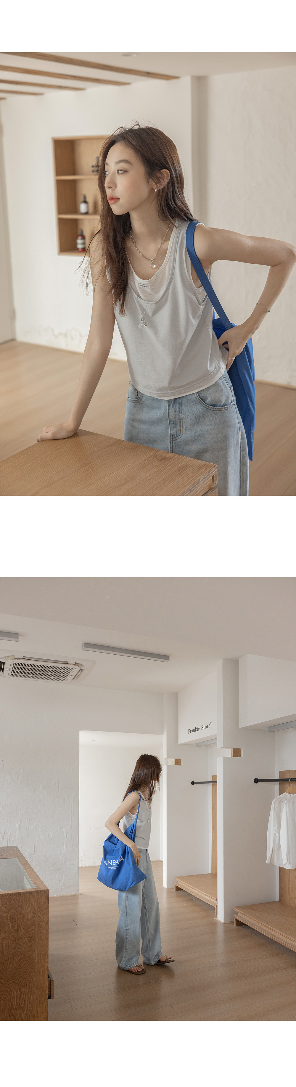 VNOOK женская майка на бретельях с U-образным вырезом и контрастной отделкой, легкая тонкая безрукавная футболка, комплект из двух предметов для летнего сезона