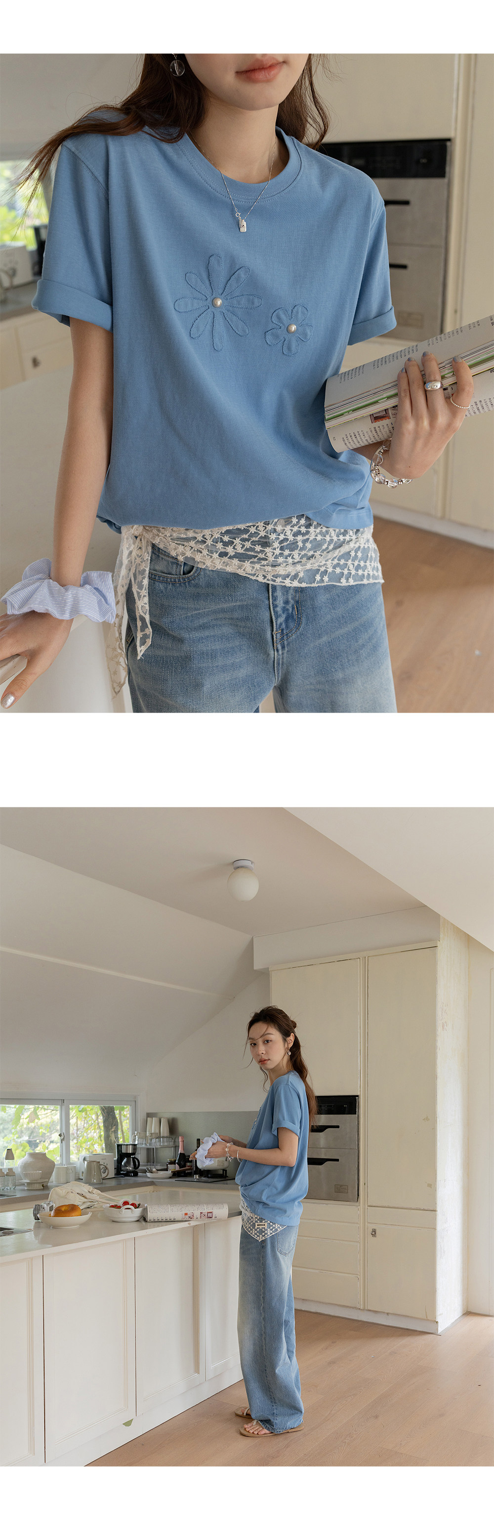 VNOOK женская футболка с круглым вырезом и аппликацией с вышивкой, новинка весна-лето 2026, трикотажная хлопковая свободная повседневная однотонная блузка с коротким рукавом