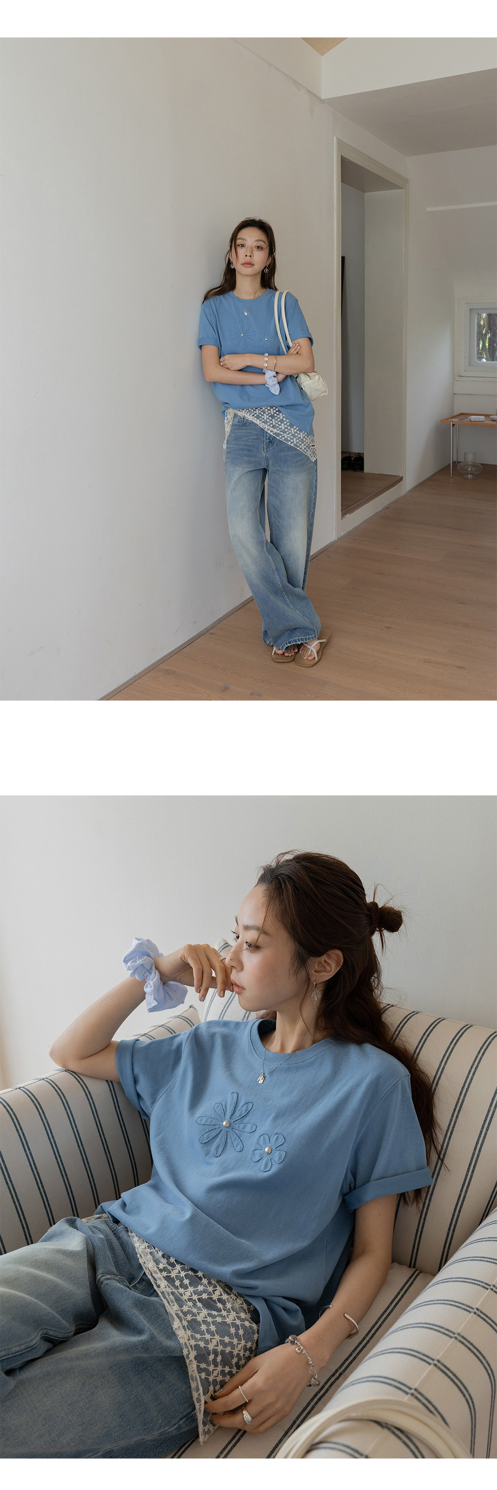 VNOOK женская футболка с круглым вырезом и аппликацией с вышивкой, новинка весна-лето 2026, трикотажная хлопковая свободная повседневная однотонная блузка с коротким рукавом