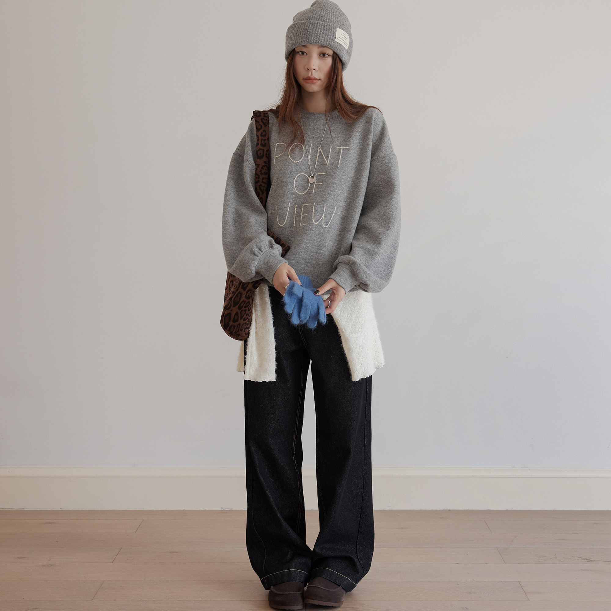 VNOOK толстовка с контрастной вышивкой букв женская зимняя утепленная свободная корейский стиль с капюшоном