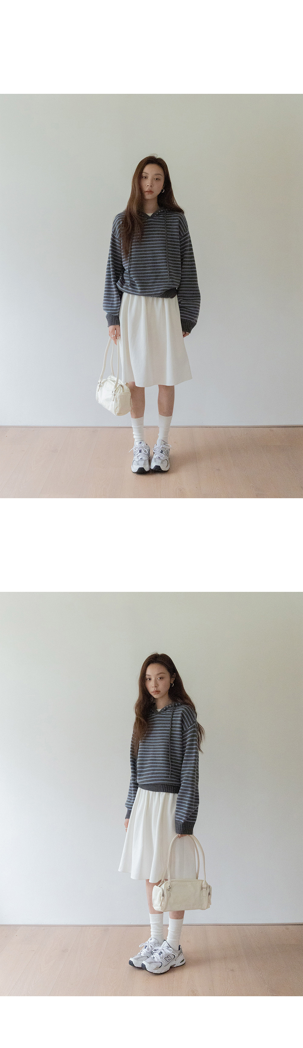 VNOOK женский свитер с капюшоном свободного кроя из шерсти в полоску универсальный весенний