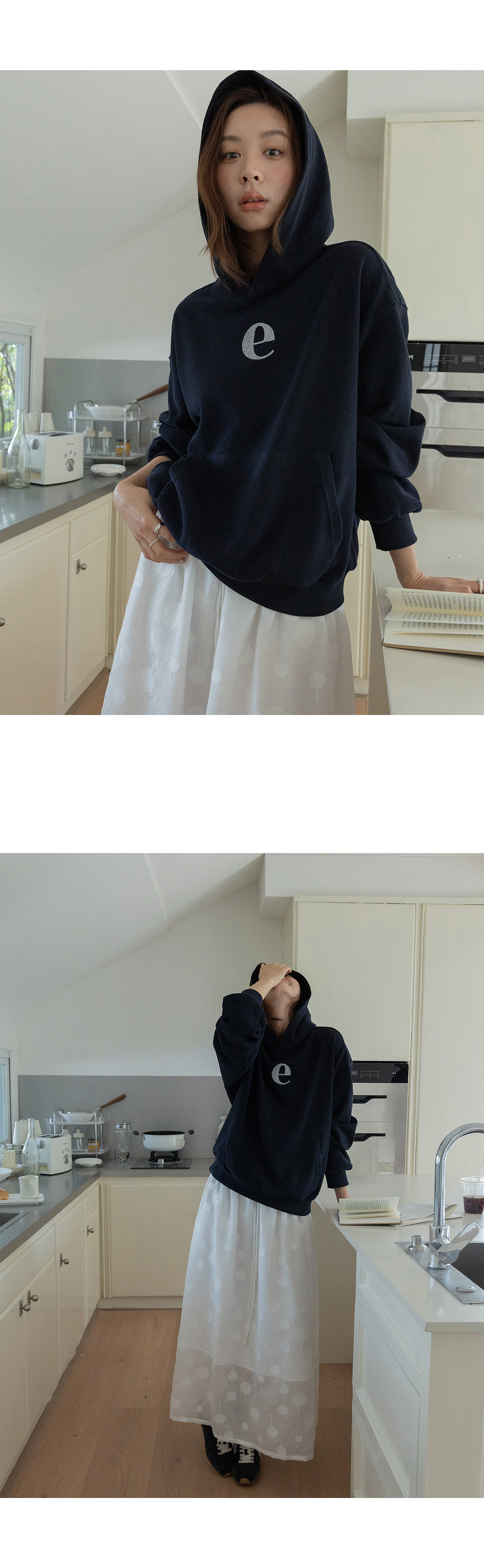 VNOOK вязаное хлопковое худи с принтом свободного кроя женское весна 2026 повседневная универсальная кофта