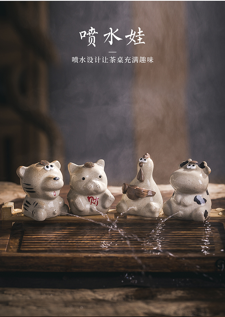 Chinese zodiac tea pet day game play jingdezhen ceramic tea tea tray was small place can be a creative hydraulic fortune