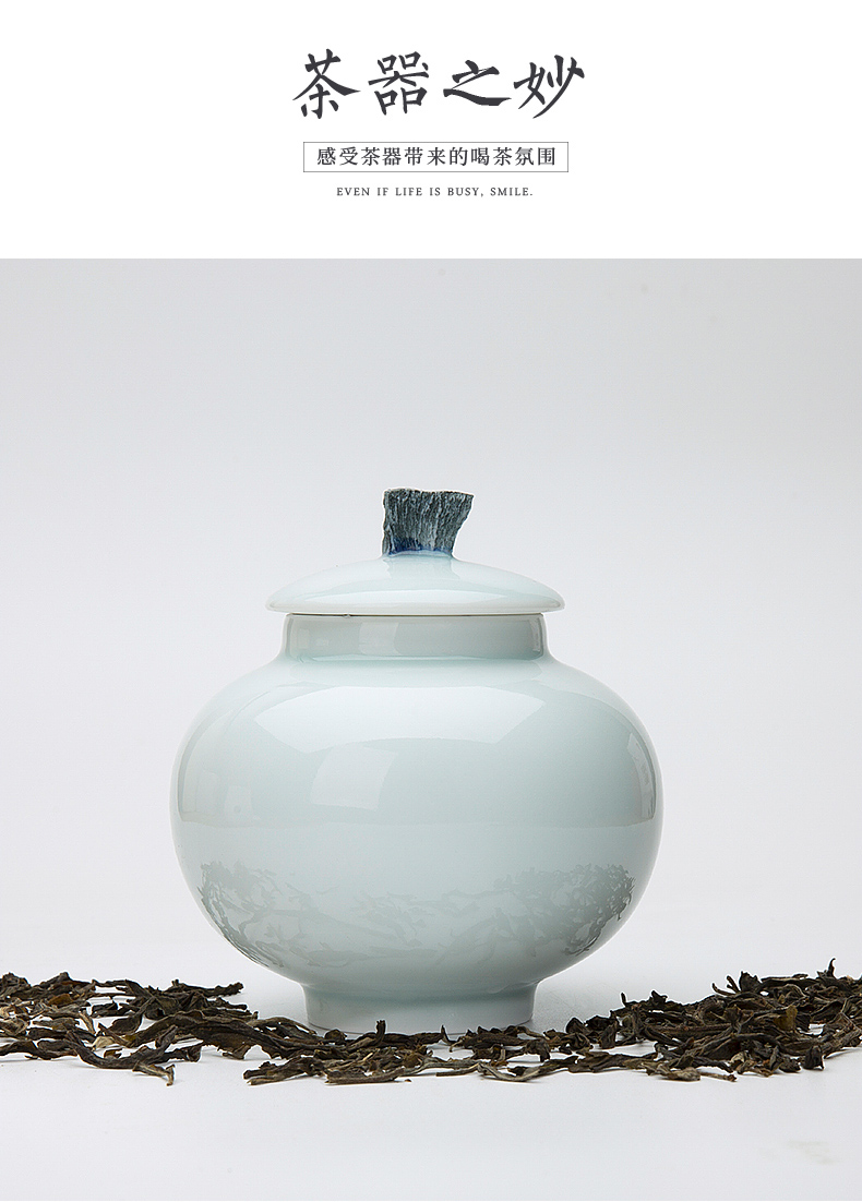 "Water music" days yi jingdezhen ceramic sealed as cans travel small portable moisture storage tanks with caddy fixings