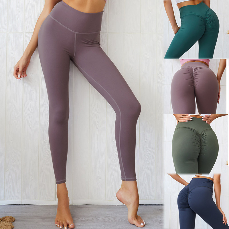 European and American peach hip fitness pants Tight fitness pants Yoga Tight yoga pants Lady Leggings