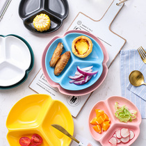 Nordic net red ins modern living room Dogpan ceramic sub-lattice tray snack creative plate children baby dinner plate