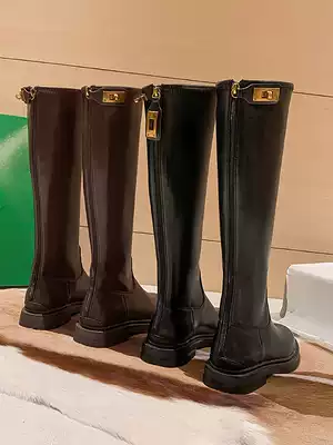 Long boots Riding boots high knee boots 2021 autumn and winter thin Martin boots thick heel elastic boots high boots women