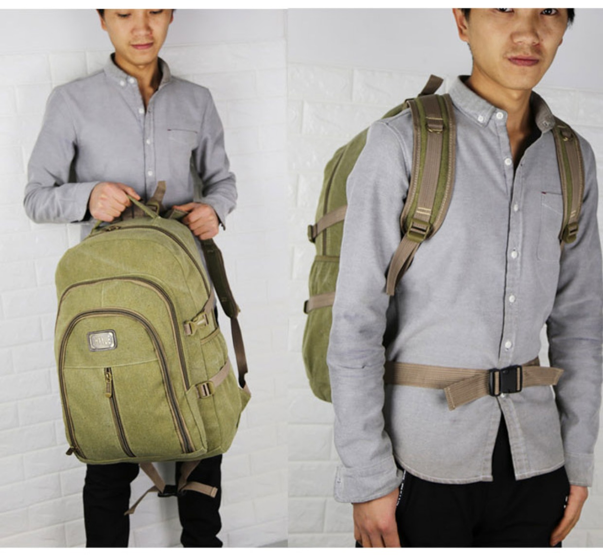 60 lít dung tích lớn ba lô vải nam retro du lịch thể thao đi bộ đường dài ngoài trời du lịch ba lô túi sinh viên mua balo nam