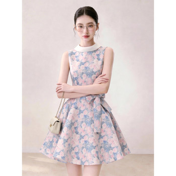 High-End Unique and Beautiful Floral Dress with Tie Waist, Elegant and Classy, Perfect for Important Occasions in the Summer of 2026