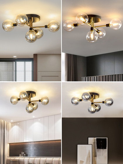 Nordic Master Bedroom Ceiling Lamp Creative Magic Bean ins Internet-Famous Post-Modern Light Luxury Simple Dining Room Round Ball Lamp