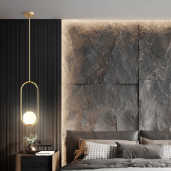 Nordic Master Bedroom Bedside Small Chandelier, Modern Minimalist Grille Background Wall Decoration, Iron Straight Rod Glass Light Luxury Chandelier