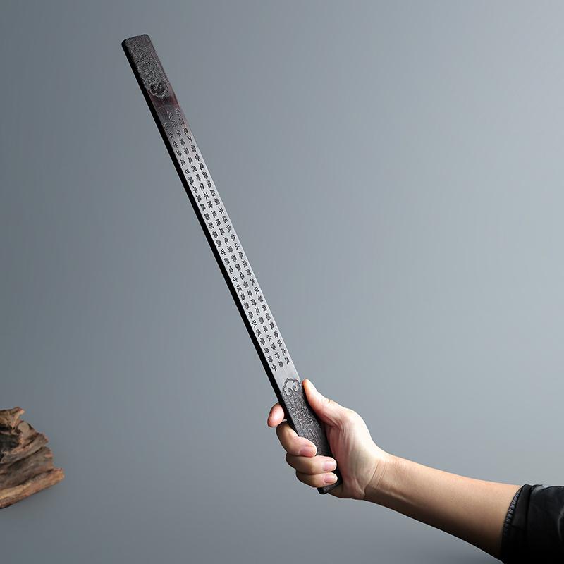 Carved Wooden Teaching Stick with Three-Character Classics, Family Training Rules, and Taoist Scriptures, Used as a Reprimanding Rod and Educational Tool in Traditional Chinese Education