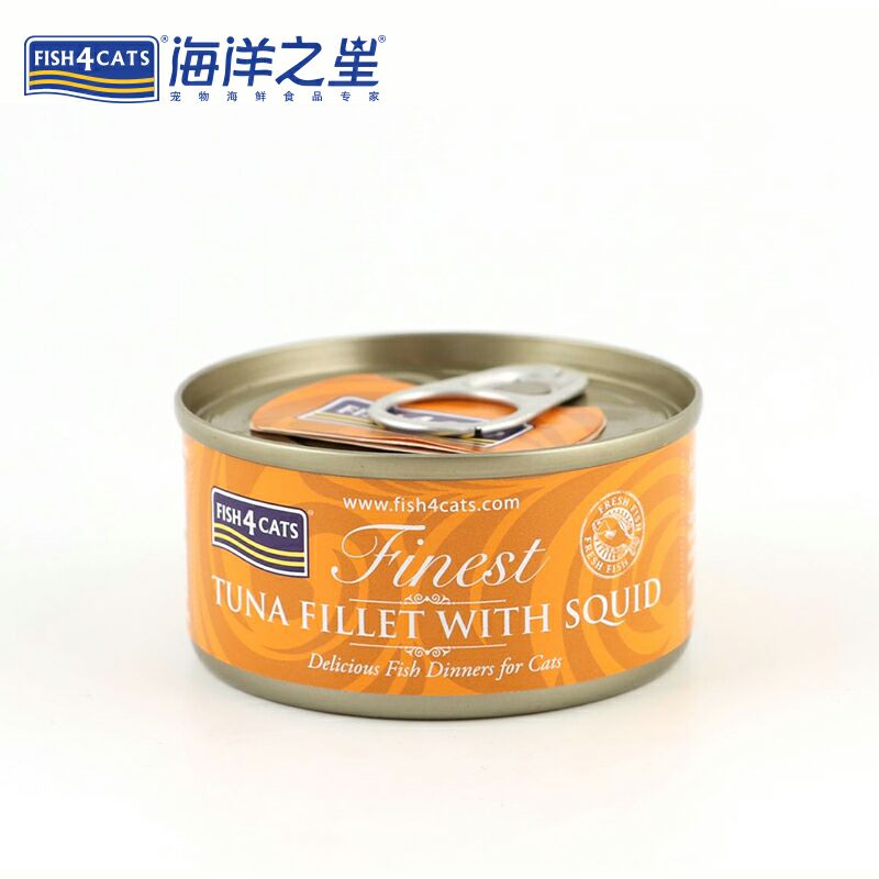 Mực sao biển + Mực Công thức tự nhiên Mèo đóng hộp Thức ăn cho mèo Ăn vặt 70g đồ ăn cho mèo