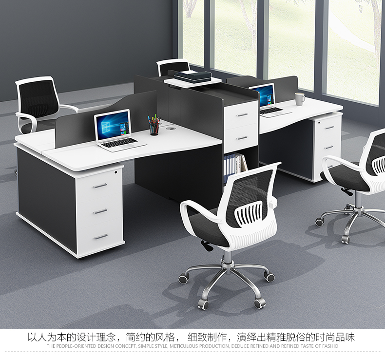 Staff table 4 persons position Guangzhou office furniture screen desk staff table staff table 2 4 6 persons position desk chair