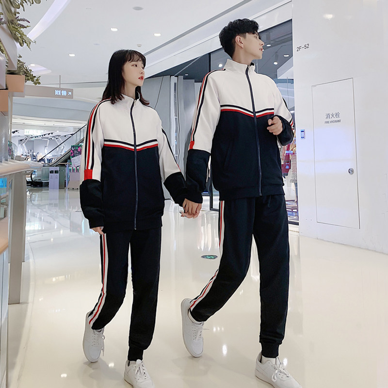 Junior high school students class uniform suit student college wind loose jacket autumn sports three-piece high school uniform customization